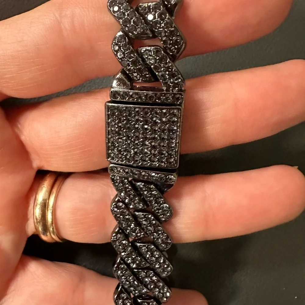 Black Miami Cuban Tennis Bracelets 7”